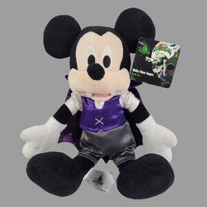 Disney Parks Halloween Mickey Mouse Vampire Plush 14” NWT 2020 Limited Edition